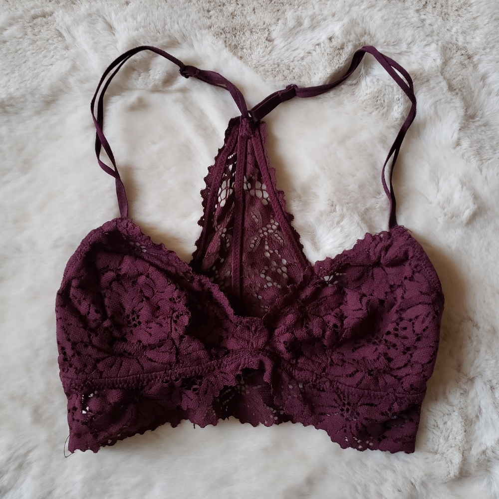 aerie burgundy lace bralette / bandeau